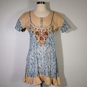 Nalli Traditional Indian Kurti Tunic Top Blouse Md